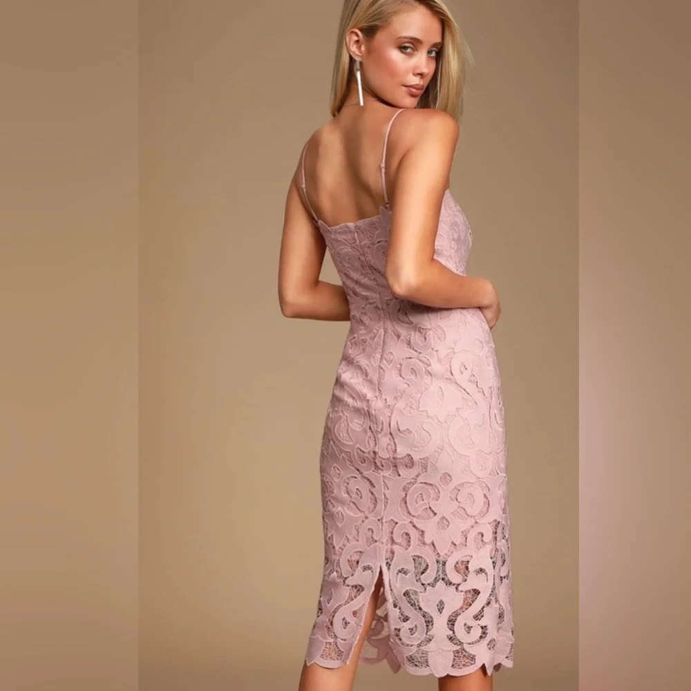 Bardot Lina Blush Lace Midi Dress - Picture 3 of 9